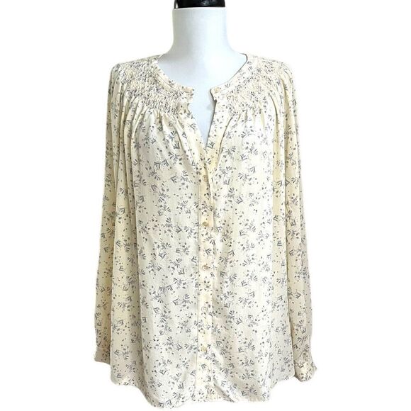 Vince Floral Silk Top size S Cottagecore blouse Feminine capsule fairy business - Picture 1 of 13